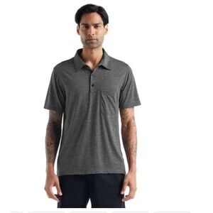 ICEBREAKER Drayden Short Sleeve Polo Size XL Gray NEW Merino Wool Blend Outdoors